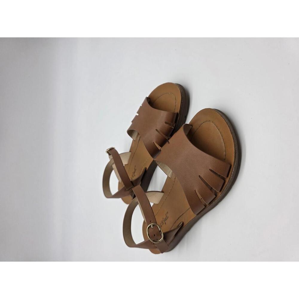 Cat & Jack - EUC - Girls Size 2 - Brown Faux Leather Strappy Sandals